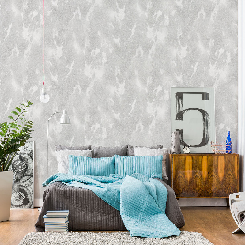 Vymura Cowhide Wallpaper in Longhorn Grey