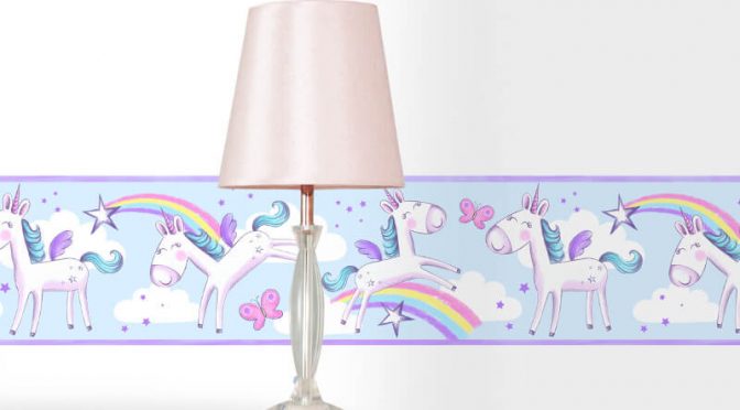 Unicorn Multi Wallpaper Border Fine Decor Kidz Wallpaper Collection